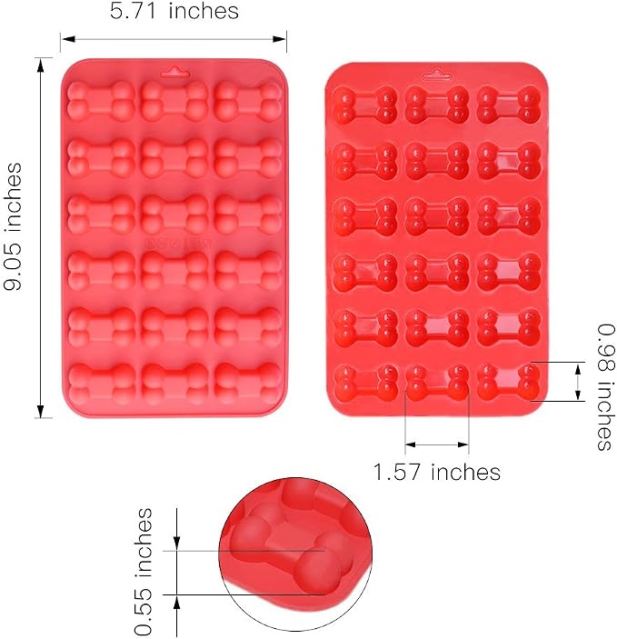 homEdge Puppy Dog Paw and Bone Silicone Molds, Non-Stick Food Grade Silicone - Image 6