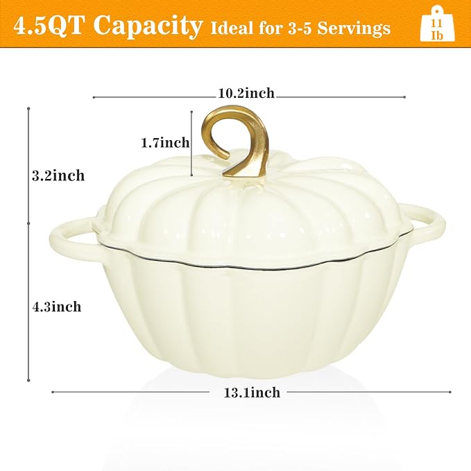 Pumpkin Cast Iron Dutch Oven - Image 4