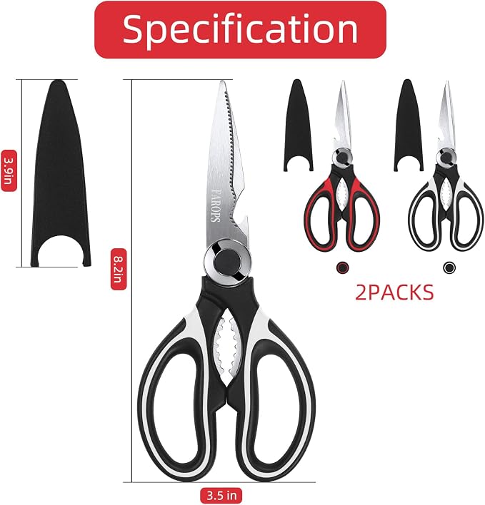 Kitchen Scissor For General Use 2-Packs, Heavy Duty Kitchen Raptor Meat Shears - Image 6