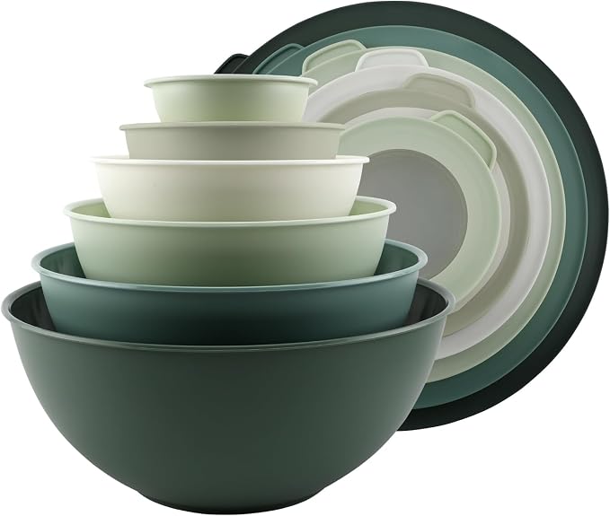 COOK WITH COLOR Mixing Bowls with TPR Lids by CookwithColor