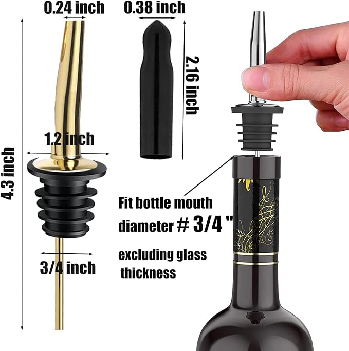 Pafusen 12 Pack Liquor Bottle Pourers, Liquor Pour Spout - Image 5