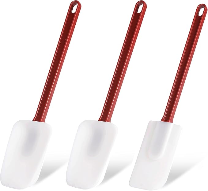 Silicone Rubber Spatula Set of 3, High Heat, Commercial by Heffiso+Silicone+Utensils