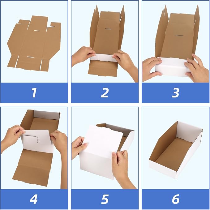 ZBEIVAN Cardboard Storage Bins Boxes 30 Packs, Easy Assembly Pantry Organizer - Image 6