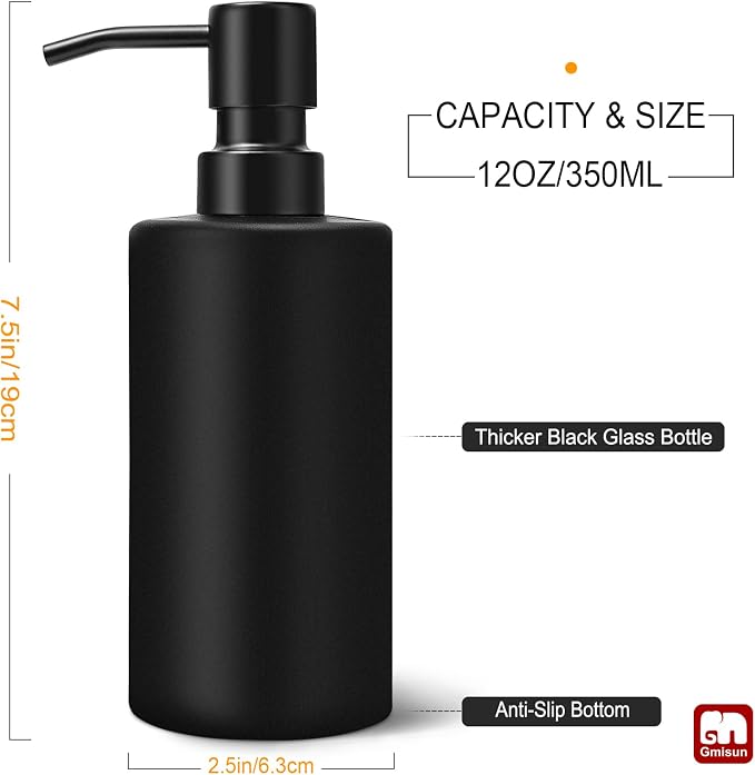 GMISUN Black Soap Dispenser, Hand Soap Dispenser - Image 2