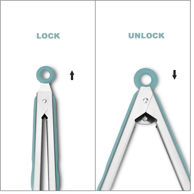 Premium 304 Stainless Steel Tongs Set – 12" Grill Tongs & 9" Cooking Tongs - Image 4