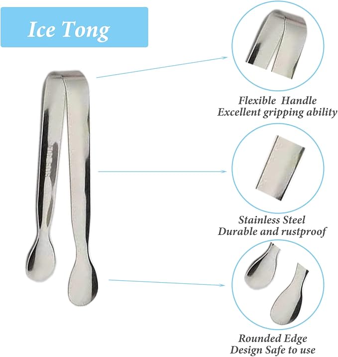 12PCS Ice Tongs Mini Sugar Tongs 4.25Inch Stainless Steel Small Serving Tong - Image 2