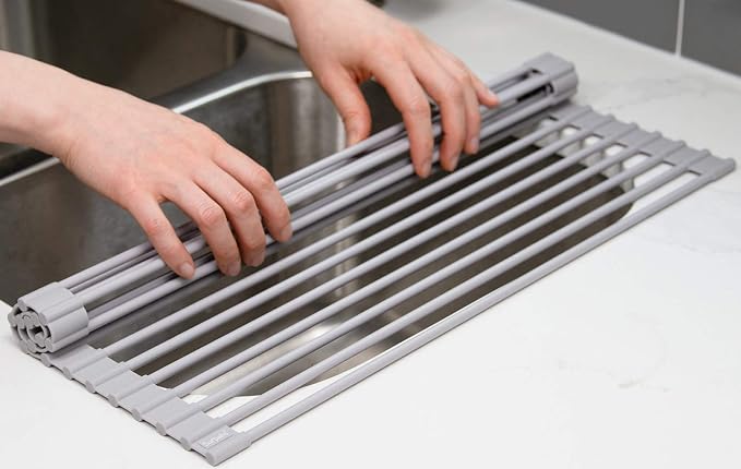 Surpahs 17.5 x 13.1 Inch Roll-Up Dish Drying Rack, Fits Across Sink Openings up - Image 9