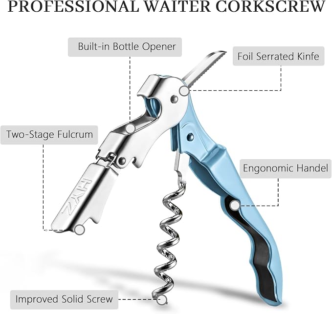 HYZ 2-Pack Wine Opener Waiter Corkscrew, Professional Wine Key - Image 2