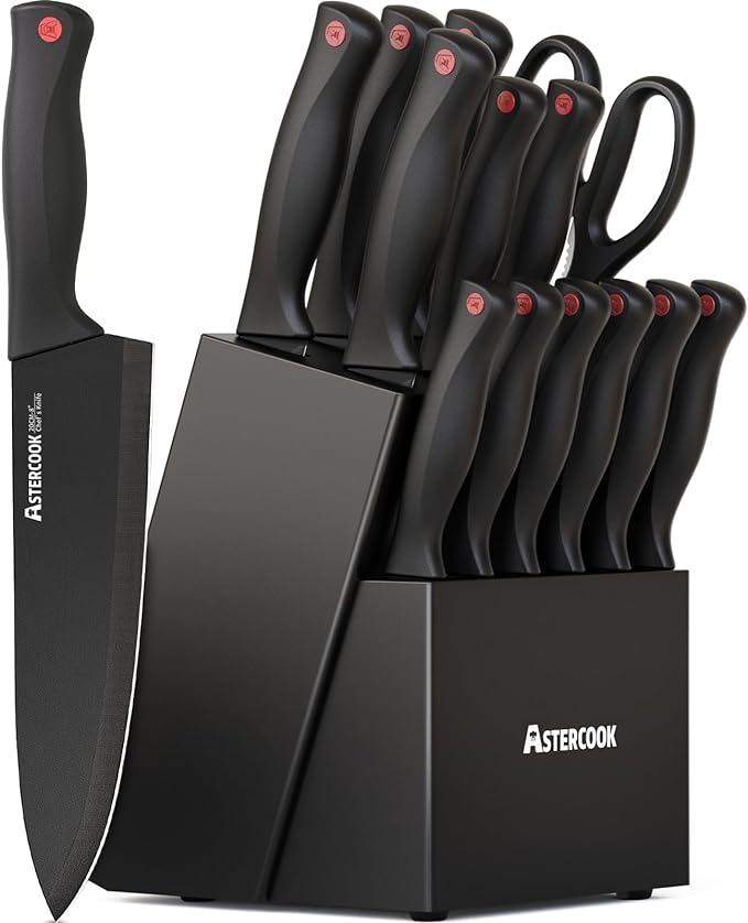Knife Set, Astercook 15 Pieces Knife Sets by Astercook