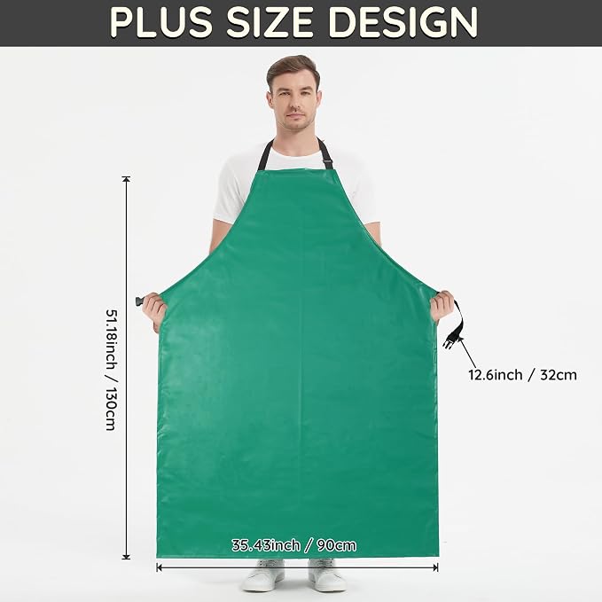Thicker Rubber Apron, Extra Long Adjustable Apron, Heavy Duty Oil&Chemical - Image 5