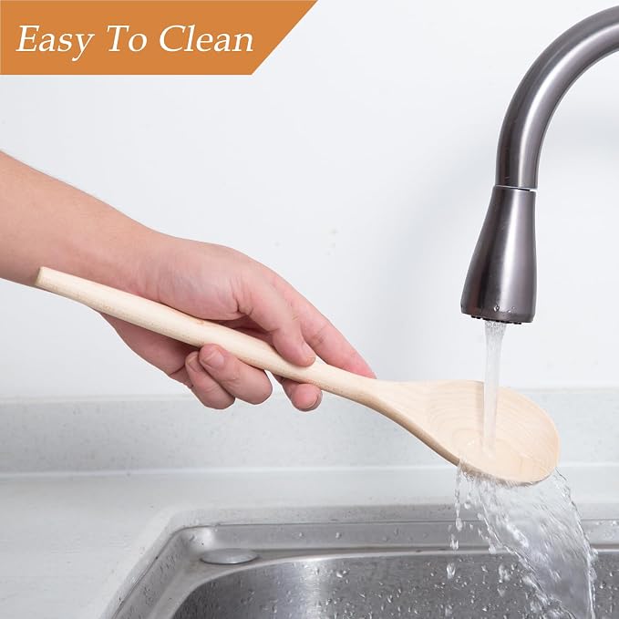2PCS Wooden Cooking Spoons, 14 Inch Maple Wooden Spoons - Image 9