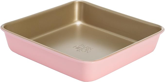 Paris Hilton Nonstick Carbon Steel Bakeware Collection, 9-Inch Square Cake Pan by TheWorldofParisHilton