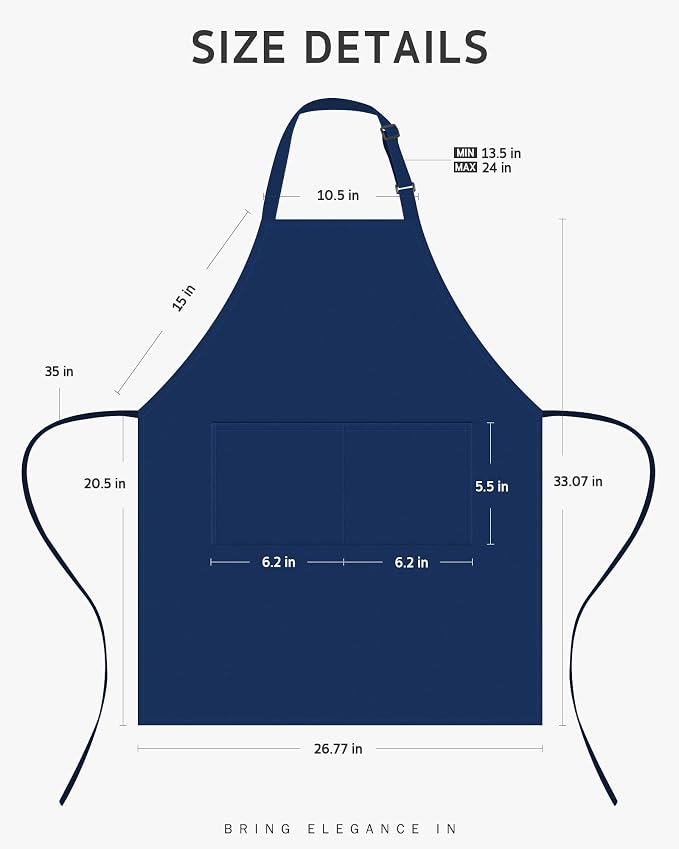 Syntus Chef Apron for Men Women Kitchen Cooking Apron - Image 2