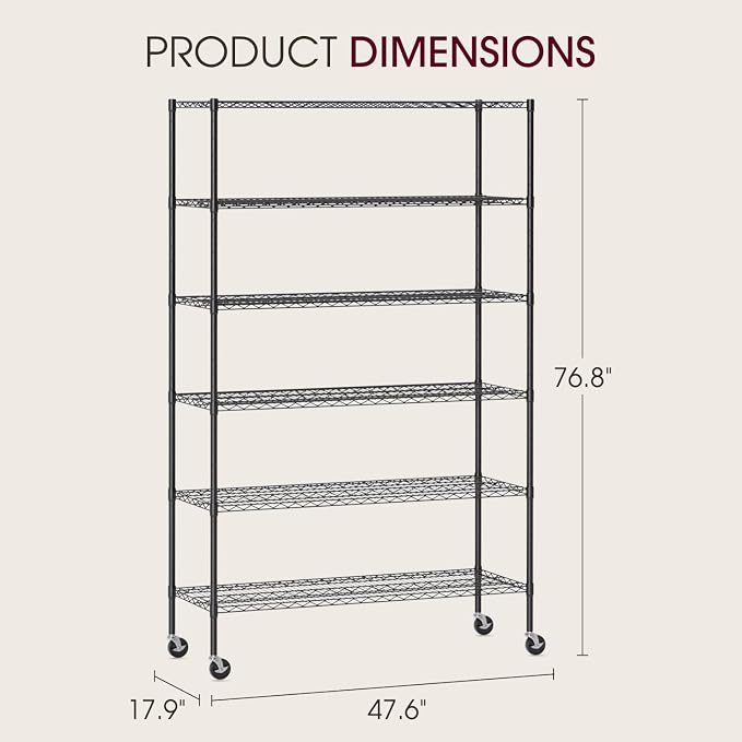 BestOffice | 6-Tier Wire Storage Shelves - Image 3