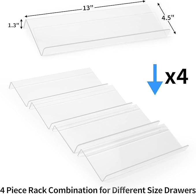 MIUKAA Clear Acrylic Spice Drawer Organizer, 4 Tier Seasoning Jars Drawers - Image 4