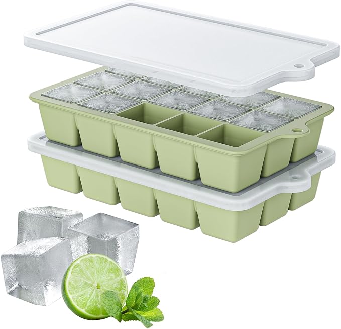 Silicone Ice Cube Tray 2 Pack, HANCELANT Ice Cube Mold, Ice Trays by HANCELANT