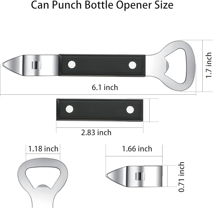 HANCELANT Can Punch Bottle Opener, Manual Stainless Steel Can Opener 3 Pack - Image 3