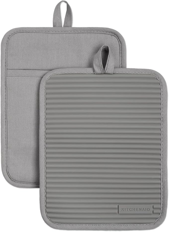 KitchenAid Ribbed Soft Silicone Pot Holder 2-Pack Set by KitchenAid