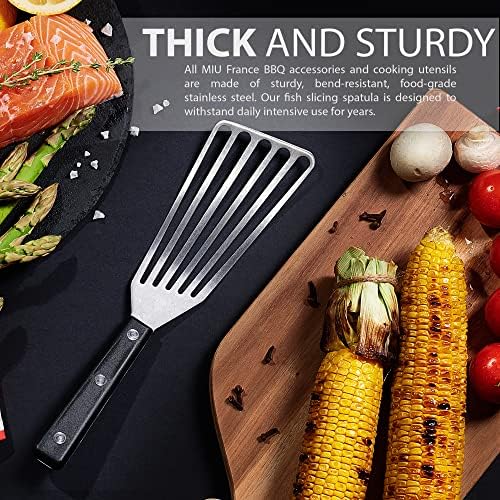 Slotted Stainless Steel Fish Spatula - 11-inch Thin, Heat Resistant