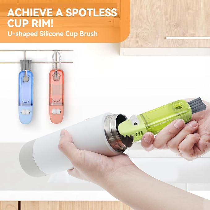 3 in 1 Cup Lid Gap Cleaning Brush Set, Silicone Cup Lid Gap Cleaner, Home - Image 2