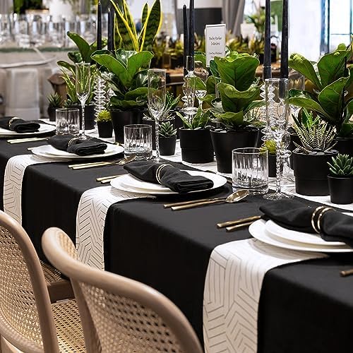 sancua 2 Pack Black Tablecloths 60x102 Inch for 6 Feet Rectangle