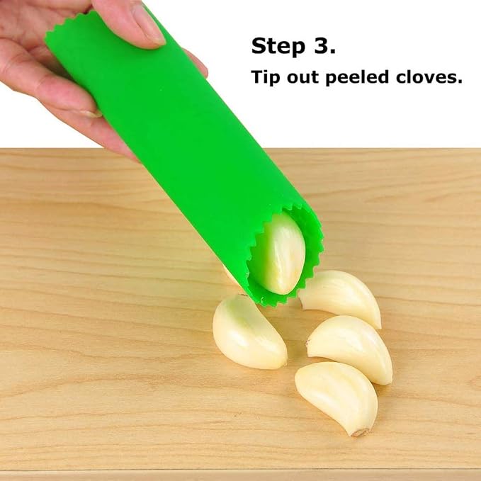 2 Set Silicone Garlic Peeler Easy Roller Tube Useful Garlic Odorfree Kitchen - Image 7