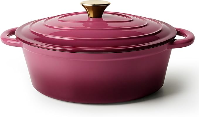 Vintage Style Oval Dutch Oven for Bread Baking, 4.5 Quart Non Stick Enameled by Unknown