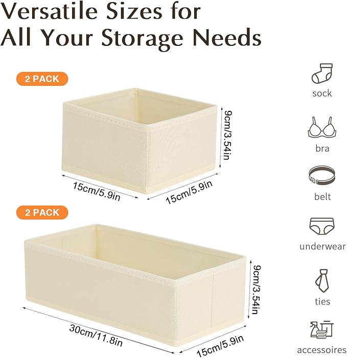 DIMJ Drawer Organizers for Clothing, Dresser Organizers, Drawer Dividers for - Image 2
