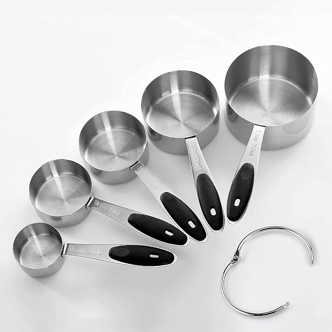 EDELIN Measuring Cups and Magnetic Measuring Spoons Set, Stainless Steel 5 Cups - Image 3