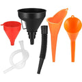 4 Pcs Automotive Funnels Set, Wide Mouth Fuel Funnel, Plastic Long Neck Oil by HexinYigjly