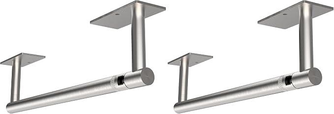 RUACQ Paper Towel Holder Under Cabinet, Wall Mounted or Adhesive Stainless by Ruacq