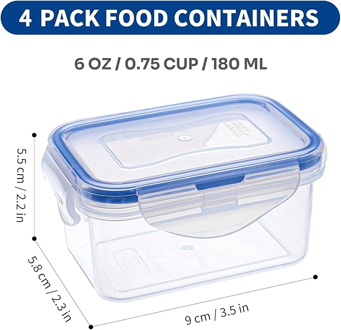 KIGI 6OZ Small Mini Plastic Food Storage Containers - Image 2