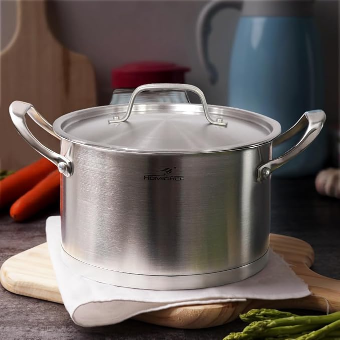 HOMICHEF 3.5QT Silver Nickel Free Stainless Steel Stockpot - Image 2
