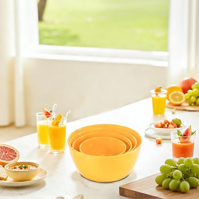 4-Piece Classic Plastic Prep Bowls - Image 3
