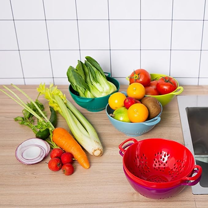 Heavy Duty 6 Inch Food Colander, Large Capacity Vegetable Strainer - Image 7