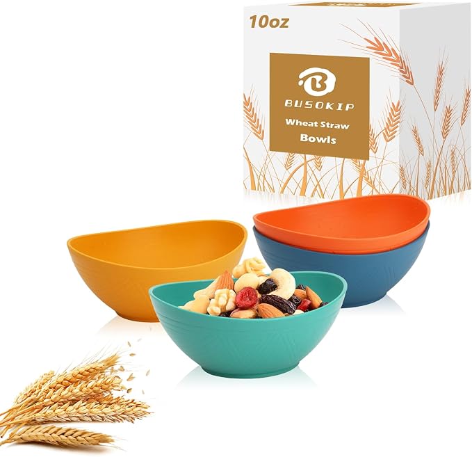 Wheat Straw Small Bowls Set of 4 by BUSOKIP