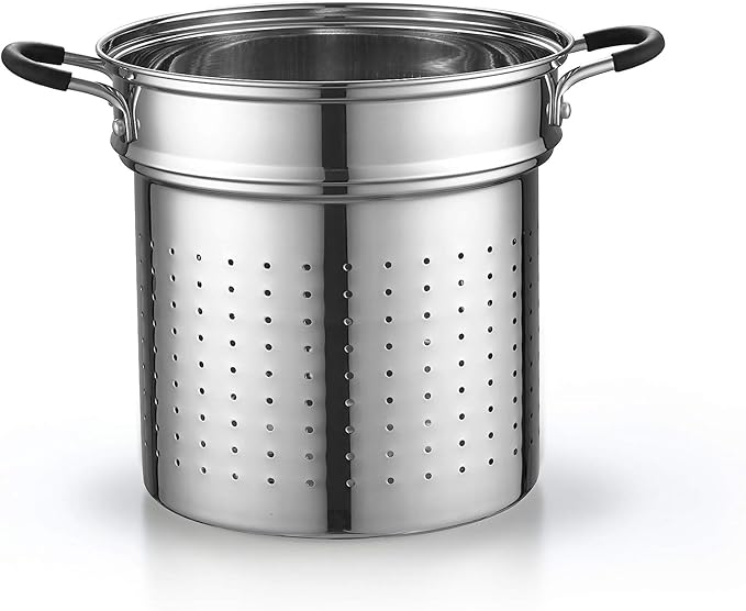 Cook N Home 4-Piece Stainless Steel Pasta Cooker Steamer Multipots, 12 Quart - Image 4
