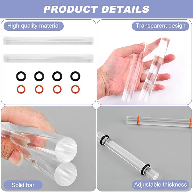 Polymer Clay Roller Tools, Acrylic Rolling Pin - Image 5