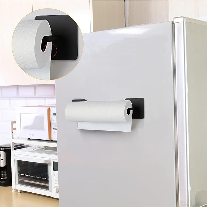 Paper Towel Holder Black Magnetic Mount Paper Tower Bar - Image 3