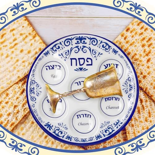 Newtay 24 Pcs Passover Seder Plate Plastic 10" Disposable Plates