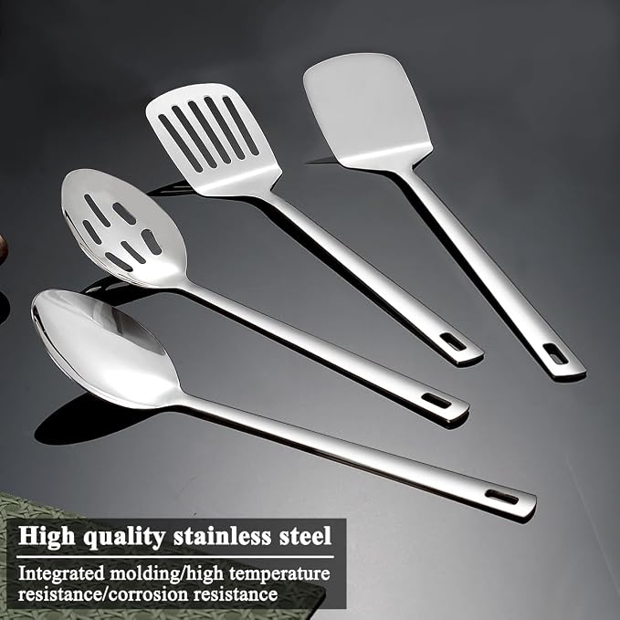 Homquen Stainless Steel Kitchen Utensils Set 4pcs, Cooking Utensils Set - Image 3