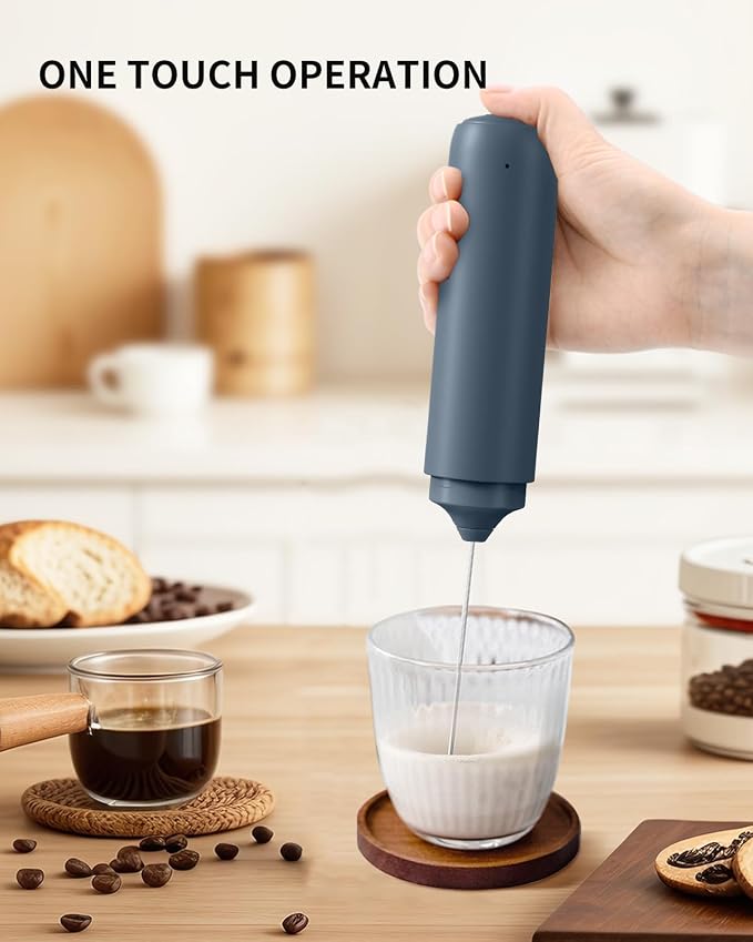 CIRCLE JOY Rechargeable Milk Frother Hanheld, Dual Ring Electric Coffee Frother - Image 6