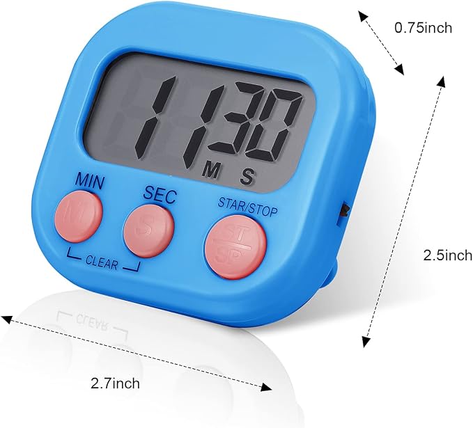 Weewooday 6 Pcs Large Classroom Timers Stopwatch Magnetic Kitchen Digital Timer - Image 2