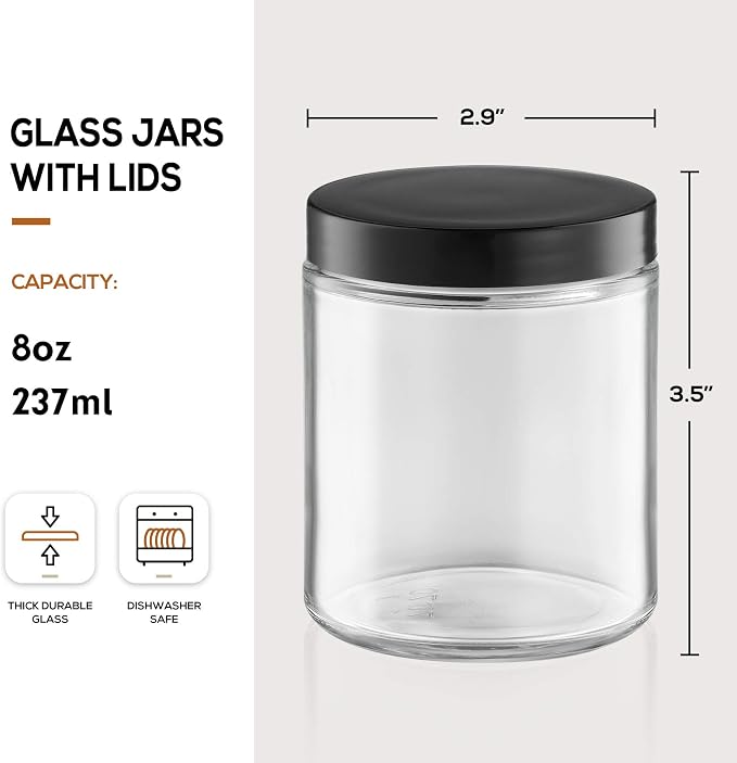 12 Pack, 8 OZ Clear Candle Jars - Image 2