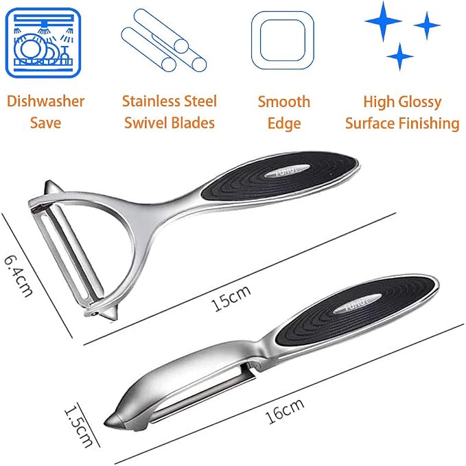 FUHUY Vegetable, Apple Peelers for kitchen, Potatoes Peeler, Y-Shaped and - Image 2