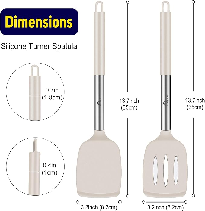HOTEC Silicone Spatula Set of 2 Heat-Resistant 600°F & BPA-Free Kitchen - Image 2