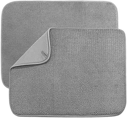 2 Pack Microfiber Dish Drying Mat,Absorbent Dish Drainer Kitchen
