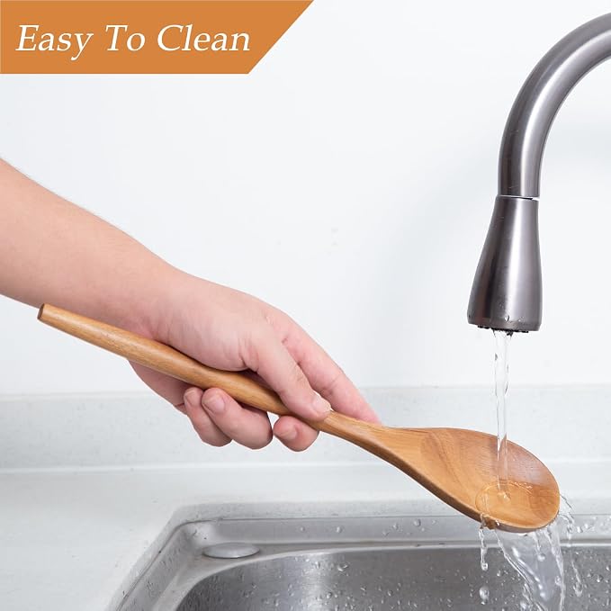 GinSent 2PCS Wooden Spoons for Cooking14 Inch Cooking Wooden Spoons Comfort - Image 7