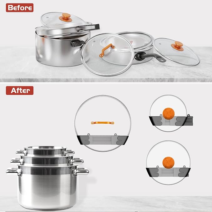Adjustable Universal Pot Lid Holder Organizer - Image 6
