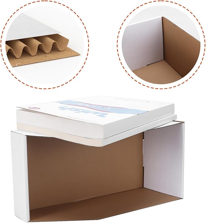 ZBEIVAN Cardboard Storage Bins Boxes 35 Packs 12x6x4.5 Inches, Easy Assembly - Image 3